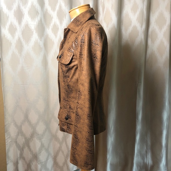 NWT Maggie London Faux Suede Snake Print Jacket 4 - Picture 3 of 7